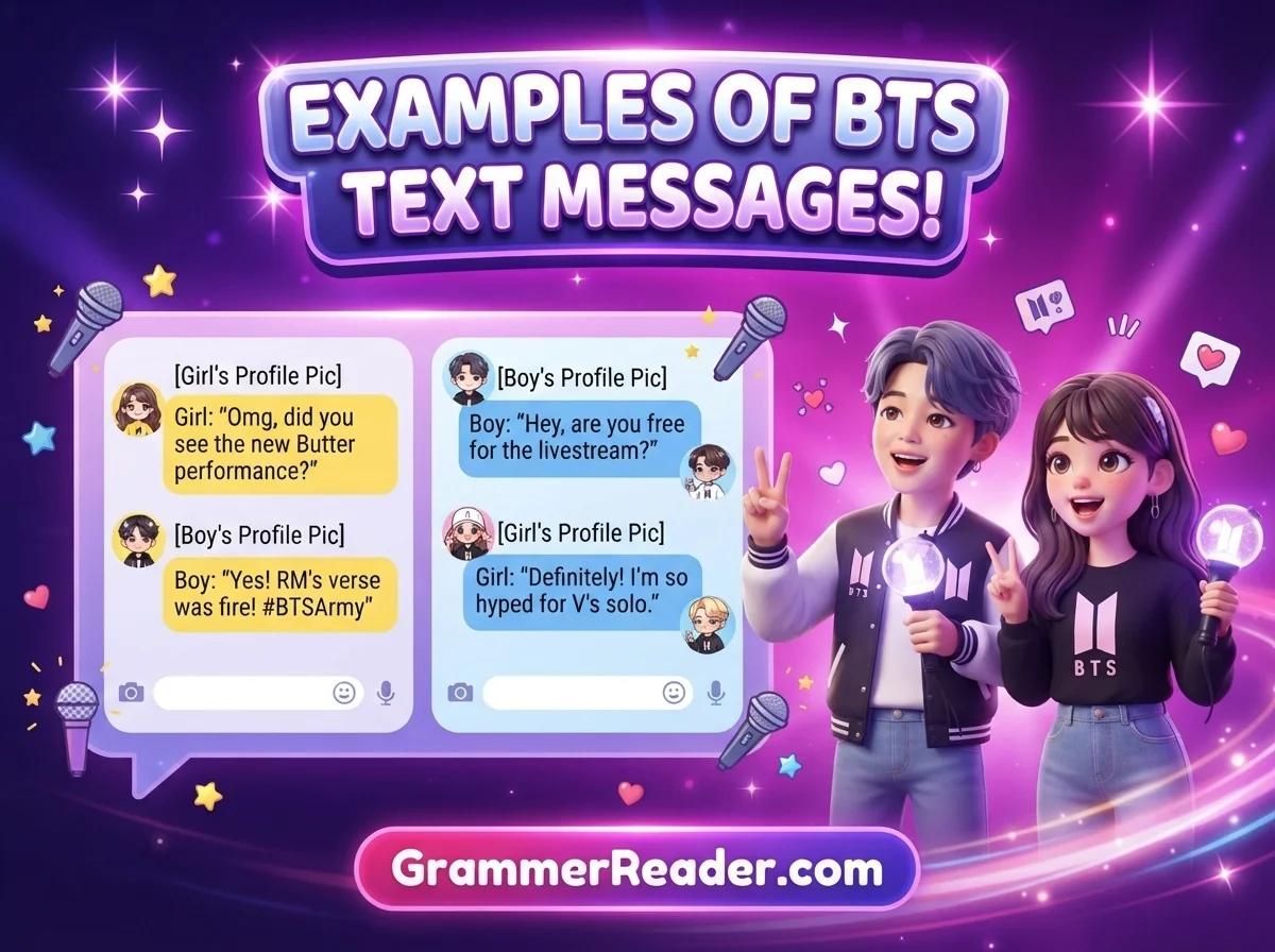 Examples of BTS in Text Messages